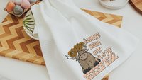 crazy heifer funny kitchen towels for women, highland cow gifts for cow lovers, cute cow kitchen decor, sunflower cow hand towels for