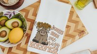crazy heifer funny kitchen towels for women, highland cow gifts for cow lovers, cute cow kitchen decor, sunflower cow hand towels for