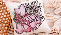 let them praise his name with dancing Christian throw pillow for baby shower, ballerina nursery decor, ballet gifts for girls, reading nook