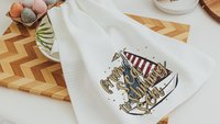 from sea to shining sea 4th of July kitchen towels for summer, sailboat kitchen decor, patriotic gifts for women, beach house gifts, sailing