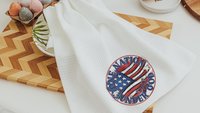 one nation under God American flag kitchen towel, 4th of July kitchen decor, patriotic decor for home, Pledge of Allegiance decor, hostess