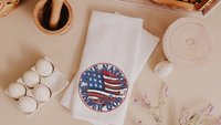 one nation under God American flag kitchen towel, 4th of July kitchen decor, patriotic decor for home, Pledge of Allegiance decor, hostess