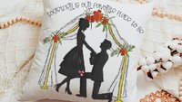 together is our favorite place to be wedding throw pillow for bed, unique engagement gifts for couple, fiance gift for her, future wife gift