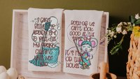spring cleaning funny kitchen towels for women, spring decor for home, stay at home mom gifts from daughter home decor, cute kitchen hand