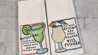 funny kitchen towels, pina colada bar towels, alcohol gifts for women, margarita bar decor, best friend birthday gifts for her, secret Santa