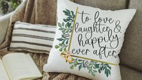 greenery wedding throw pillow for bedroom, happily ever after bridal shower gift, unique engagement gifts for couple, wedding day gift for