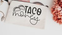 taco money pouch, funny makeup bag for women, taco gifts for teachers, cosmetic bag for purse, taco lover gift, zipper pouch college student