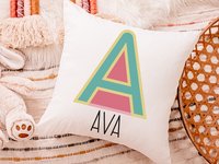 personalized throw pillow for kids, custom name pillow for bed, college dorm decor for girls, tween girl room decor, teenage girl gifts