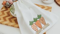 happy Easter kitchen towels for Mom, cute carrot farmhouse Easter decor, Easter basket stuffers for adults, Easter gifts for women, spring