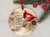 personalized when a cardinal appears memorial ornament for loss of mother, in loving memory bereavement gifts for grandpa, grief gift for