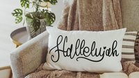 minimalist Christian throw pillow for bedroom, Hallelujah decor, Christian Mothers day gifts for godmother, lumbar pillow cover 12x20, Bible