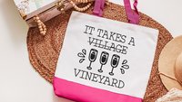 funny tote bag for women, wine gifts for Mom, reusable shopping bag, wine birthday gifts for best friend, vineyard bridal shower favors for