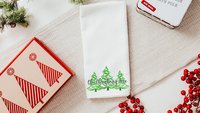 oh Christmas tree Christmas kitchen towels for friends, pine tree Christmas hand towels for bathroom, cute Christmas hostess gifts for women