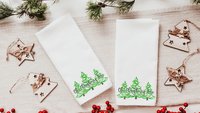 oh Christmas tree Christmas kitchen towels for friends, pine tree Christmas hand towels for bathroom, cute Christmas hostess gifts for women