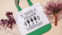 funny tote bag for women, wine gifts for Mom, reusable shopping bag, wine birthday gifts for best friend, vineyard bridal shower favors for