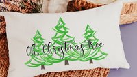 oh Christmas tree lumbar throw pillows for couch, whimsical Christmas lumbar pillows for chair, cute Christmas housewarming gift for couple