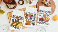 sassy kitchen towels for family, chips and salsa fiesta decor, taco gifts, funny hand towels for kitchen, no drama llama gifts for women