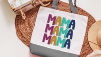 mama mama mama tote bags for moms, cute Mothers day gifts for first time moms, Mothering Sunday gifts, eco friendly tote bags for gift, best