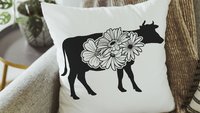 farm animal kitchen towel, floral farmhouse kitchen decor, pig dish towel, Christmas gifts for Mom, farmhouse throw pillows for couch, crazy