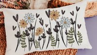 wildflower throw pillow for sofa, plant mom gift, Christmas gifts for gardeners, wildflower nursery decor, rocking chair pillow, lumbar