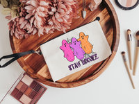 stay boojee trendy Halloween makeup bag cute ghost cosmetic bag for purse, Halloween gifts for tweens, October birthday gifts for her, hot