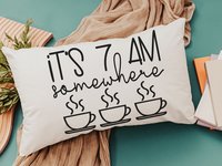 coffee addict lumbar pillow cover 12x20, not a morning person funny throw pillows for couch, coffee lover gift for her, breakfast nook