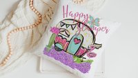 happy glamper funny kitchen towels for women, RV accessories for inside, cute camper hand towels for bathroom, glamping bachelorette party