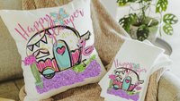 happy glamper pillows for camper, summer throw pillow cover and insert, RV accessories for inside, van life gifts, indoor camper decor, best