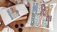 merry and bright kitchen towels for Christmas, boho Christmas hand towel for guest bathroom, trending Christmas gifts for new homeowners