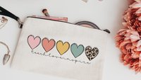 teach love inspire boho wristlet with strap, 2026 teacher appreciation week gifts, cute teacher makeup bag for women, end of year teacher