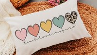 teach love inspire lumbar decorative accent pillow for couch, thank you gifts for colleagues, cute classroom decor preschool teacher gifts