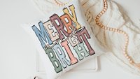 merry and bright kitchen towels for Christmas, boho Christmas hand towel for guest bathroom, trending Christmas gifts for new homeowners