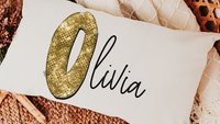 custom name throw pillow for bed, personalized high school graduation gifts for her, teenage girl room decor, college dorm decor for girls