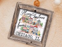 custom city state Christmas ornaments handmade, Merry Christmas from ornament wood, Christmas housewarming gift, real estate closing gifts