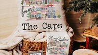 personalized Merry Christmas kitchen towels, custom small town Christmas kitchen hand towels, unique Christmas wedding gift for couple, best