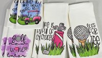 lets par tee funny golf kitchen towels, drive it like you stole it golf hand towels for bathroom, golf now wine later golf gifts for women