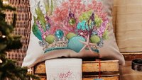 coastal housewarming gift set for friend, coral reef decor, beach Christmas ornaments for granddaughter, under the sea nursery throw pillows