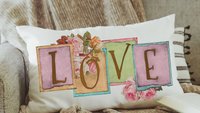 Vintage inspired love throw pillow