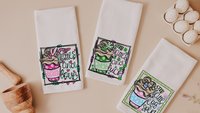 latte eggspert Easter kitchen towels for Mom, cute kitchen hand towels for bathroom, Easter gifts for adults, Easter hostess gifts for women