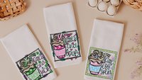 latte eggspert Easter kitchen towels for Mom, cute kitchen hand towels for bathroom, Easter gifts for adults, Easter hostess gifts for women