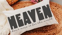 heaven don't miss it for the world Christian throw pillow for bed, faith decor, adult baptism gift for women, pastor office decor, spiritual