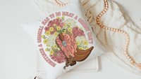 cowgirl throw pillow for couch, girl power gifts, country western nursery decor girl, female empowerment reading nook pillow, country girl