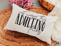just wing it funny lumbar pillow for bed, 18th birthday gifts for daughter, college dorm decor for girls, adulting gift, sarcastic throw