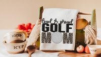 loud and proud golf kitchen towels, golf mom gift, leopard print golf towels for women, step mom Mothers day gift from son, golf hand towel