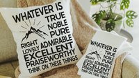 Philippians 4:8 Kitchen Towel, Throw Pillow, Bible Verse, Christian Decor