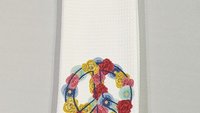 floral peace sign kitchen towels for mom, hippie kitchen decor, cute hand towels for bathroom boho kitchen dish towels, powder room decor