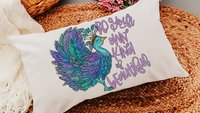 be your own kind of beautiful lumbar pillow for bed, cute dorm decor for girls, positive affirmations for teens, peacock throw pillow