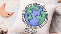 for God so loved the world Earth globe throw pillows for kids, baptism gift boy from grandparents, John 3 16 Bible verse pillow covers 18x18