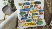 for I know the plans I have Bible verse decorative pillows with scripture, Jeremiah 29:11 throw pillow covers 18 x 18, Christian baby gifts