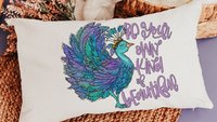 be your own kind of beautiful lumbar pillow for bed, cute dorm decor for girls, positive affirmations for teens, peacock throw pillow
